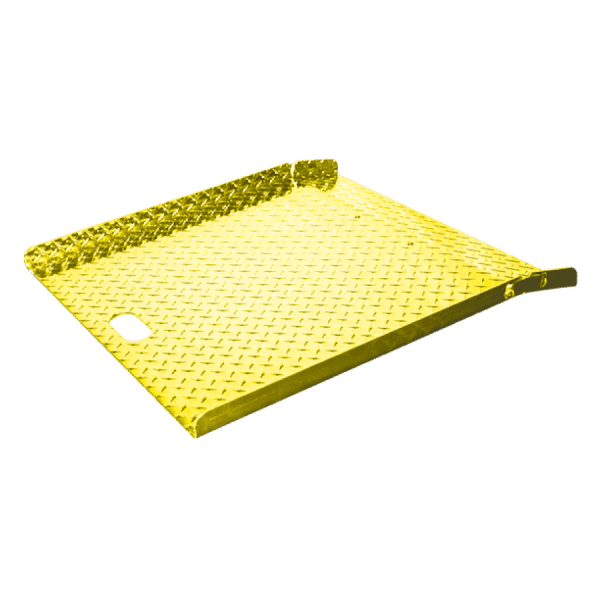 Tread Plate Deck 27" x 27" Riveted Handle Safety Yellow