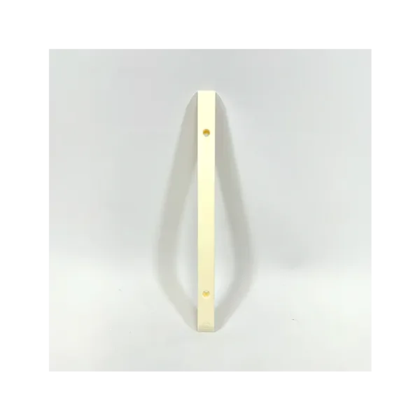 Long cream-colored metal strip with two screw holes, standing upright on a white background.